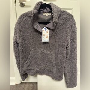 Grey fleece pullover. New with tags.